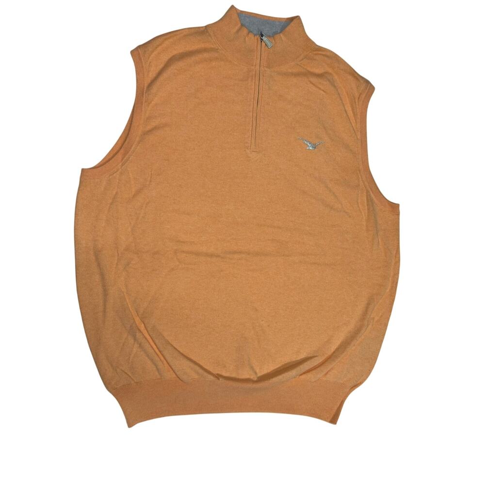 Peter Millar cashmere cotton orange vest with bird logo size large